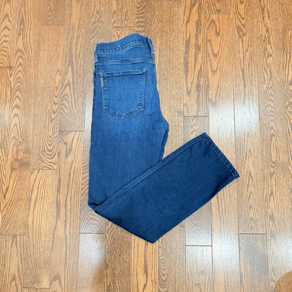 {PAIGE} Lennox jeans in a medium blue wash with subtle fading and whiskering, 32